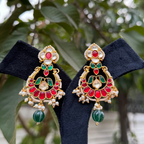 Gold Plated Pachi Kundan Earrings