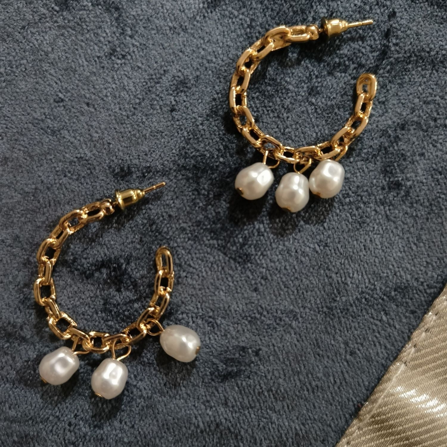 Small Pearl Hoops