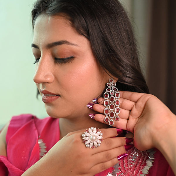 Ruby Cascade Danglers