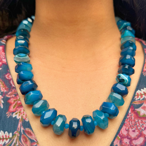 Semi Precious Blue Stones Mala