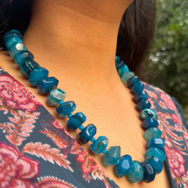 Semi Precious Blue Stones Mala