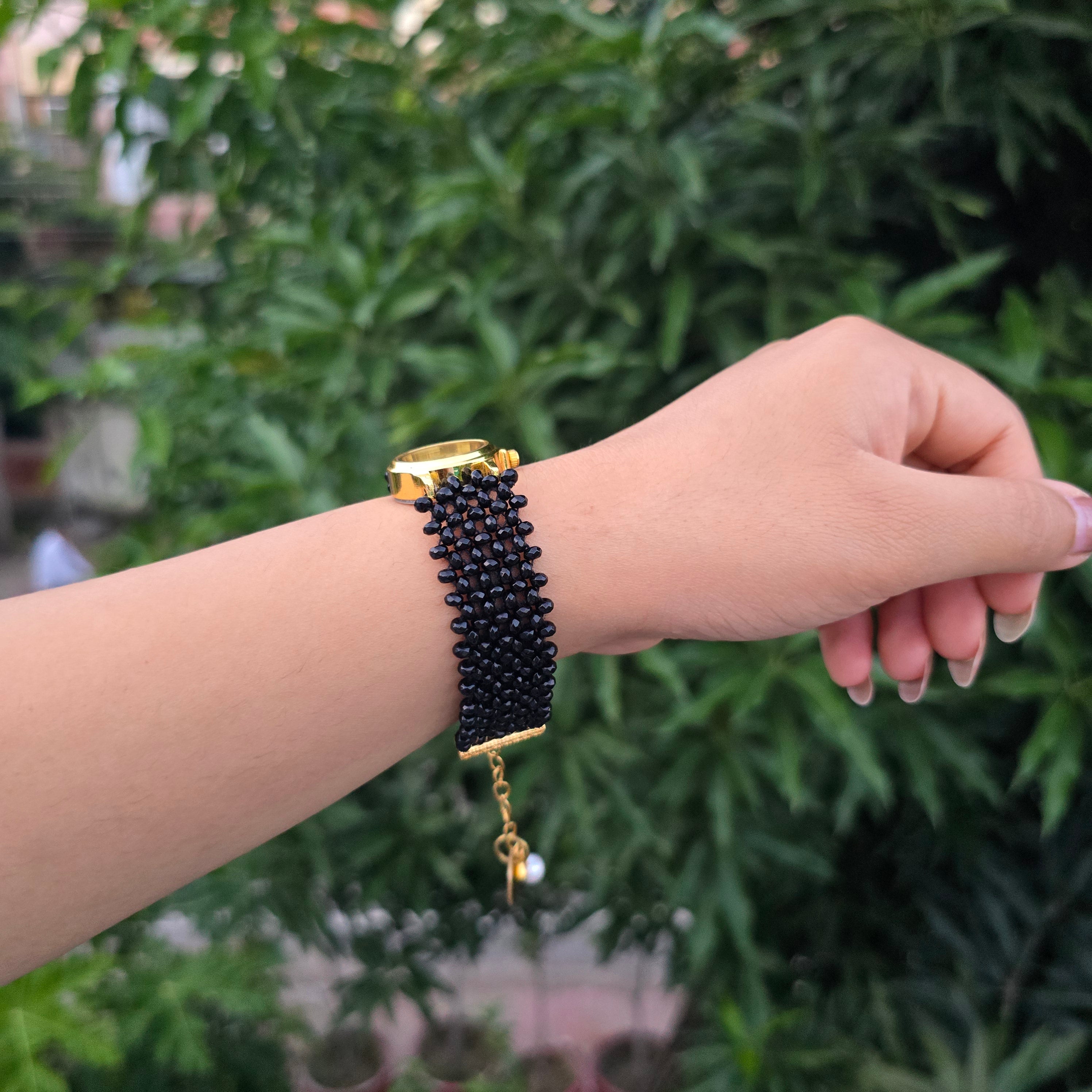 Black Beaded Watch