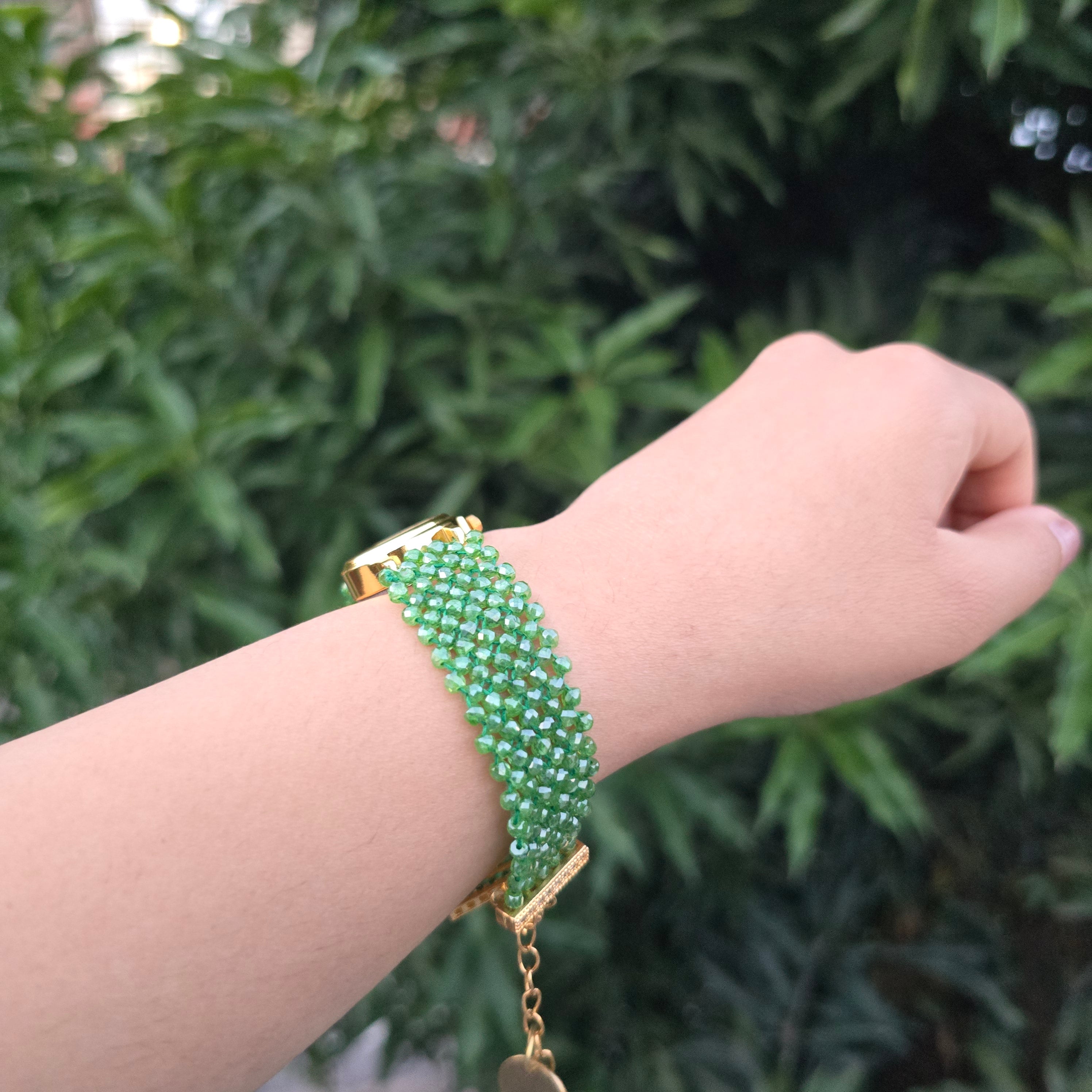 Green Beaded Watch