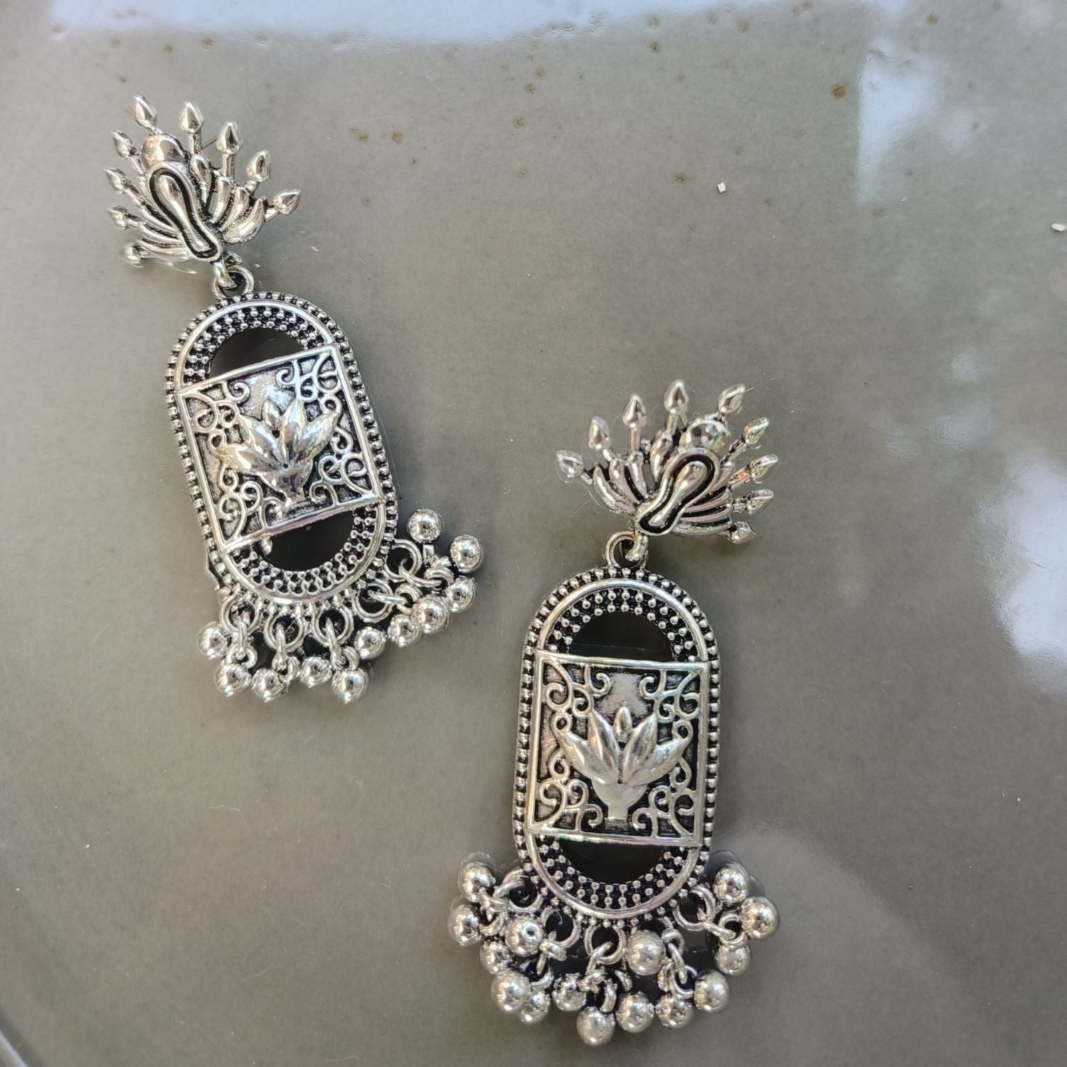 Silver Plated Beads Earrings