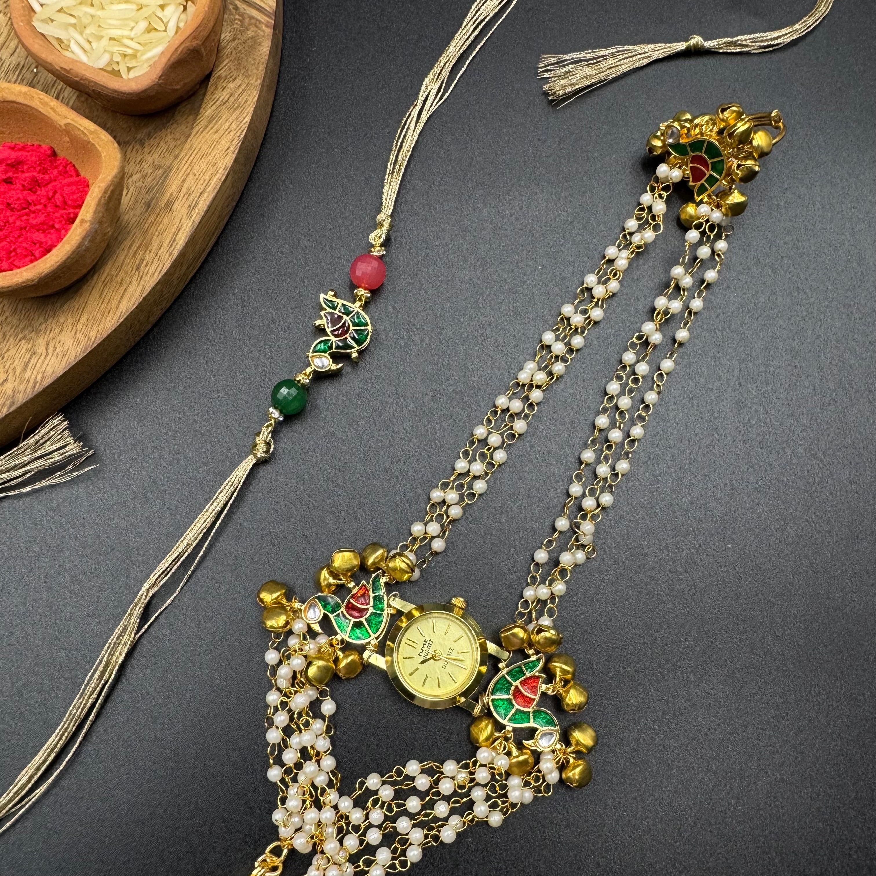 Ghungroo Haathphool Watch and Rakhi Combo