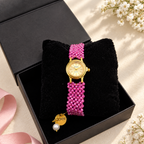 Pink Beaded Watch