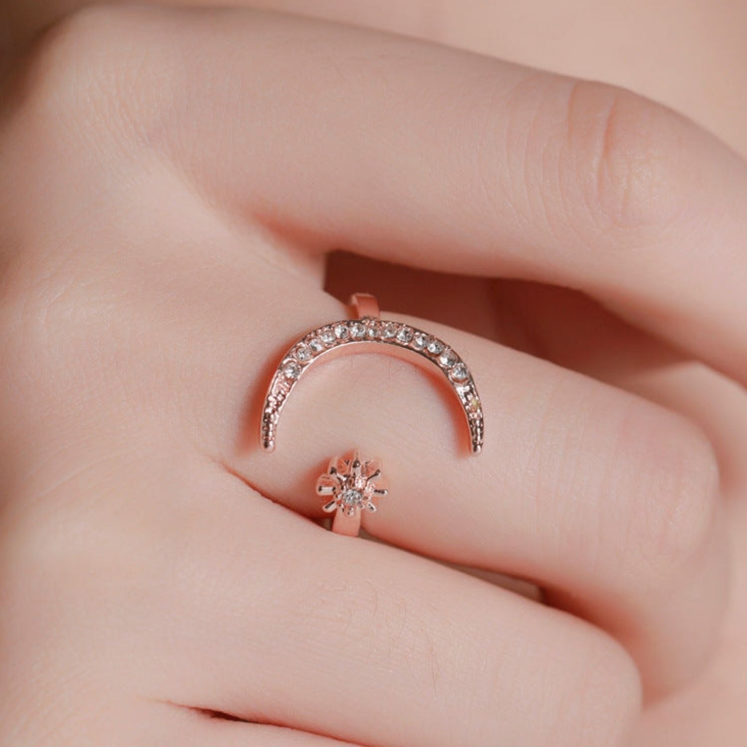 Star N Moon Open Ring