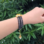Black and White Beaded Watch