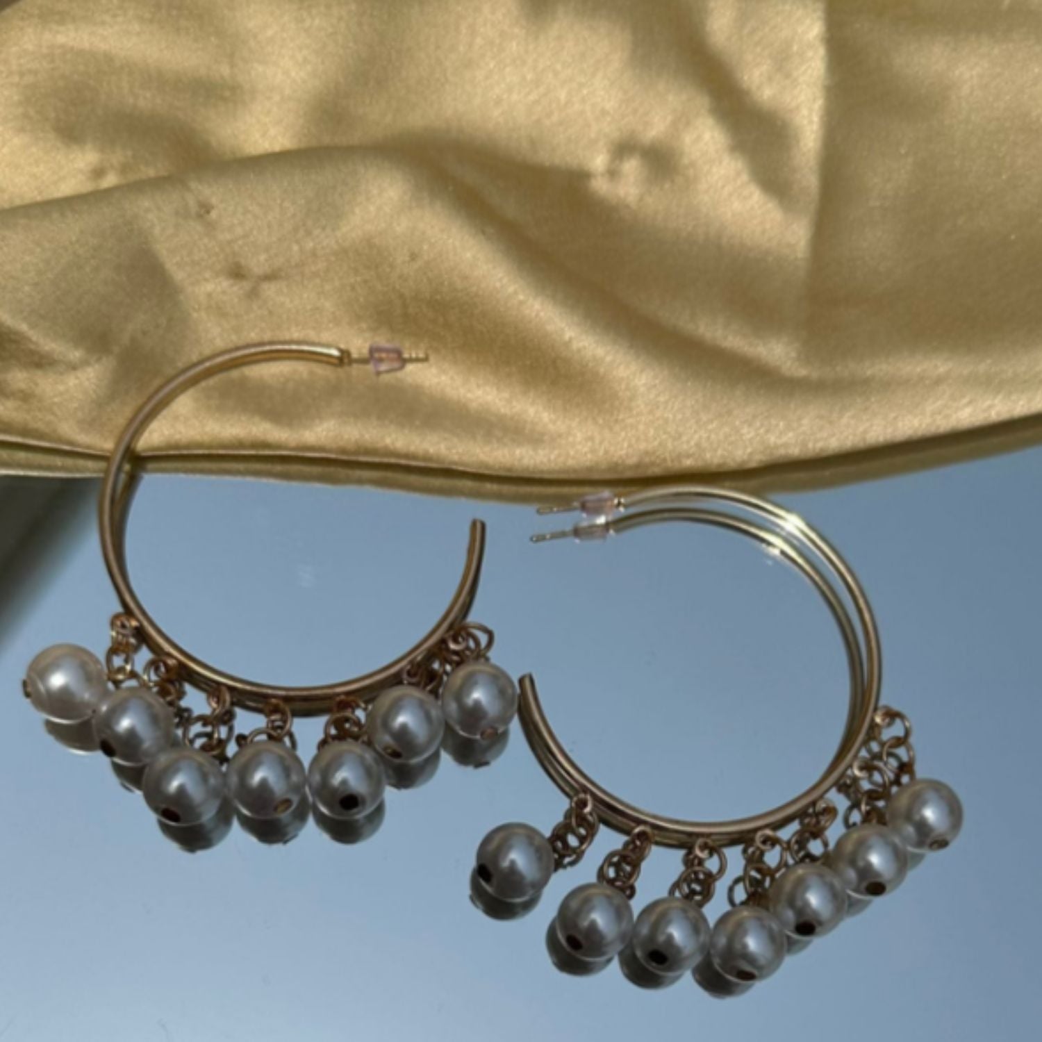 Large Pearl Hoops