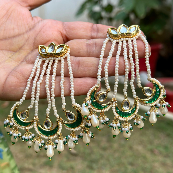 Pearl Elegance Chandbali Earrings