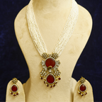 Mayur Rani Necklace Set - Red