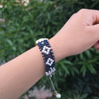 Black and White Beaded Watch