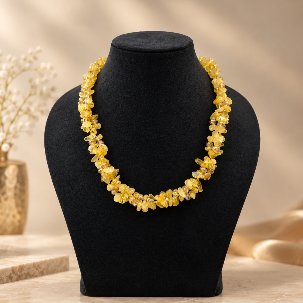 Uncut Semi-precious Stones Necklace