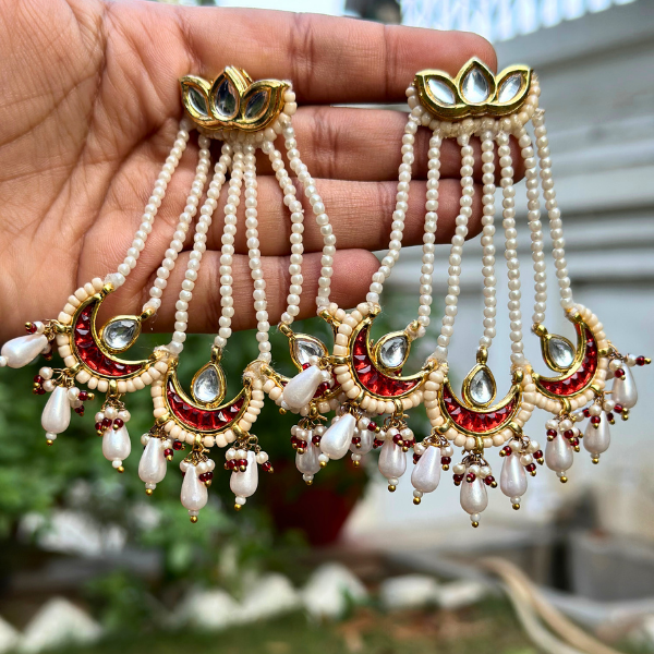 Pearl Elegance Chandbali Earrings