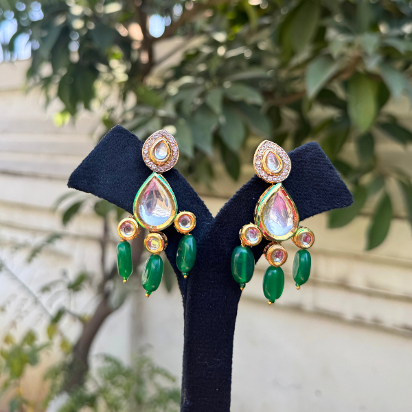 Mughal Panna earrings
