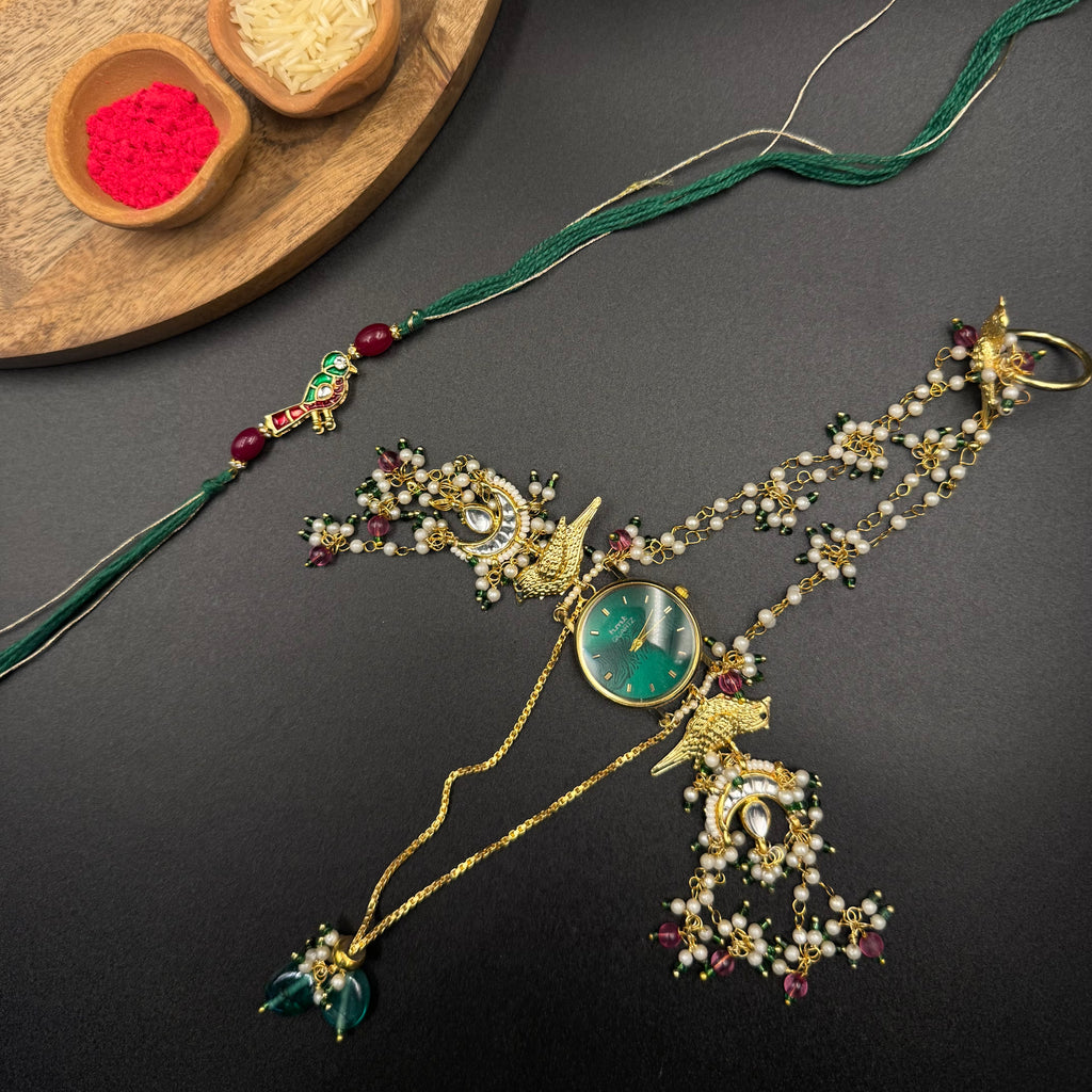 Chidiya Haathphool Watch and Rakhi Combo