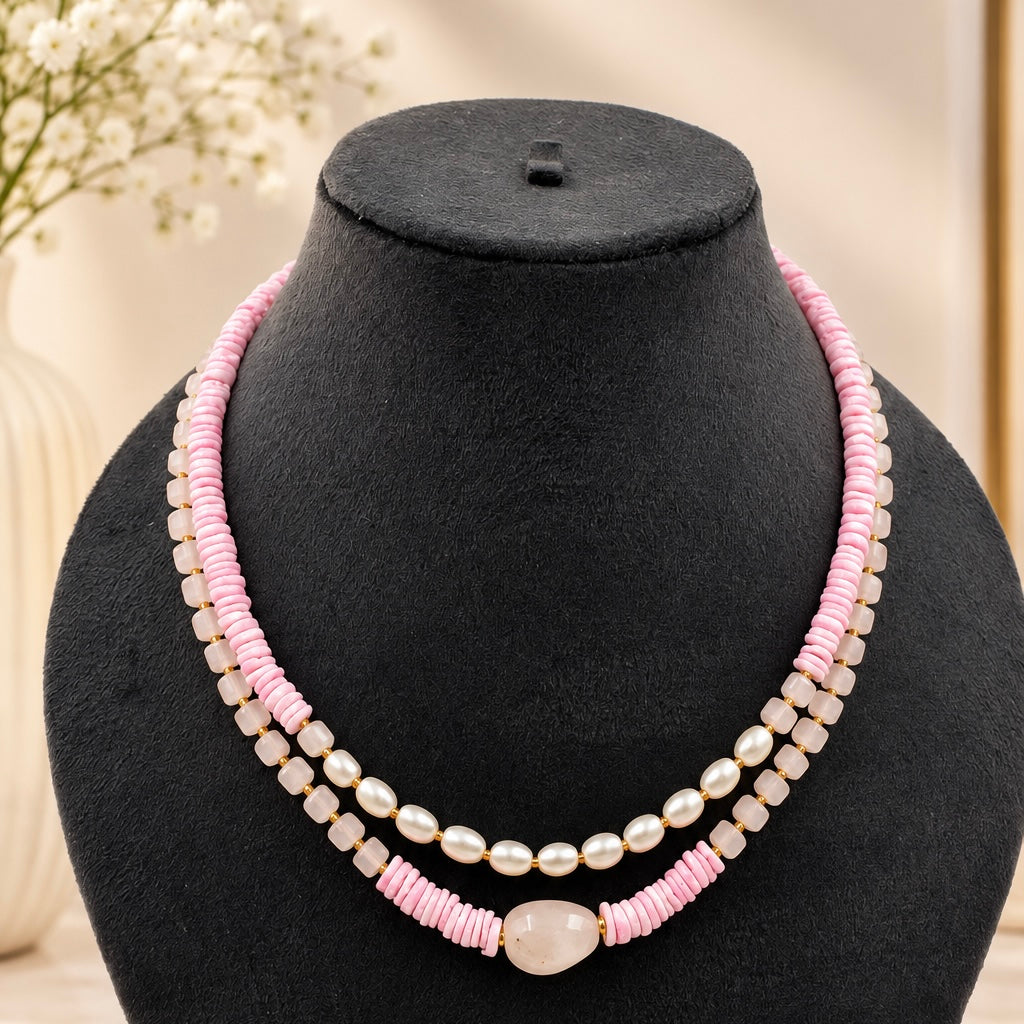 Semi-precious stones Dual layered Necklace