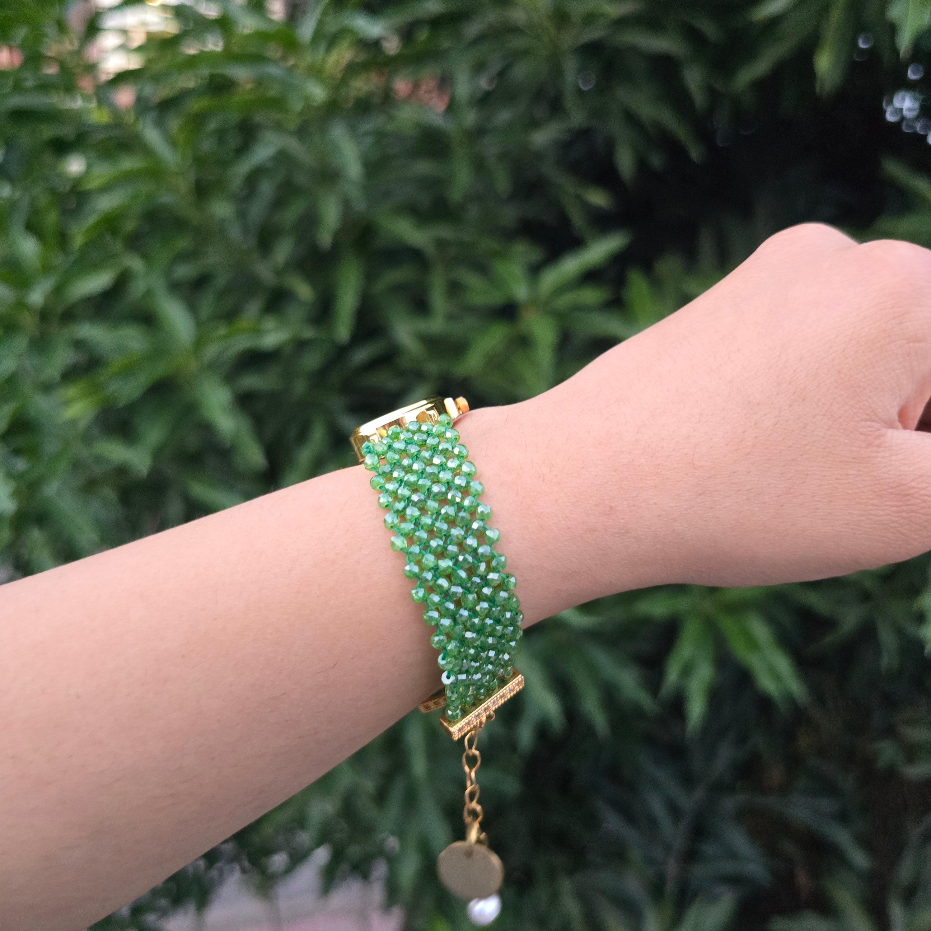 Green Beaded Watch