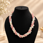 Uncut Semi-precious Stones Twisted Necklace