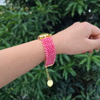 Pink Beaded Watch