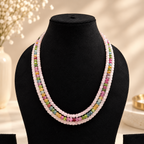 Semi-precious Stones Triple Layered Necklace