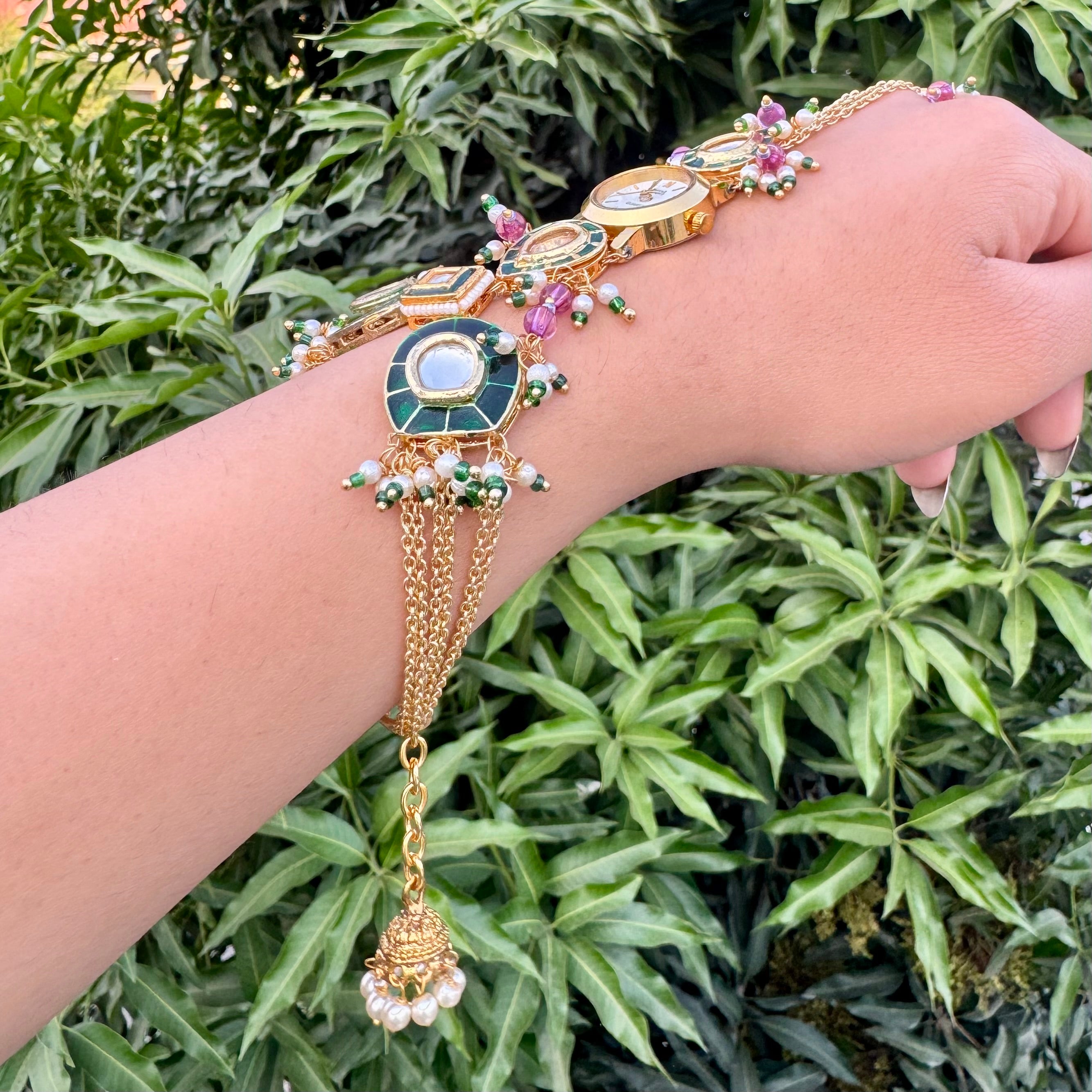 Meena Kundan Haathphool Watch