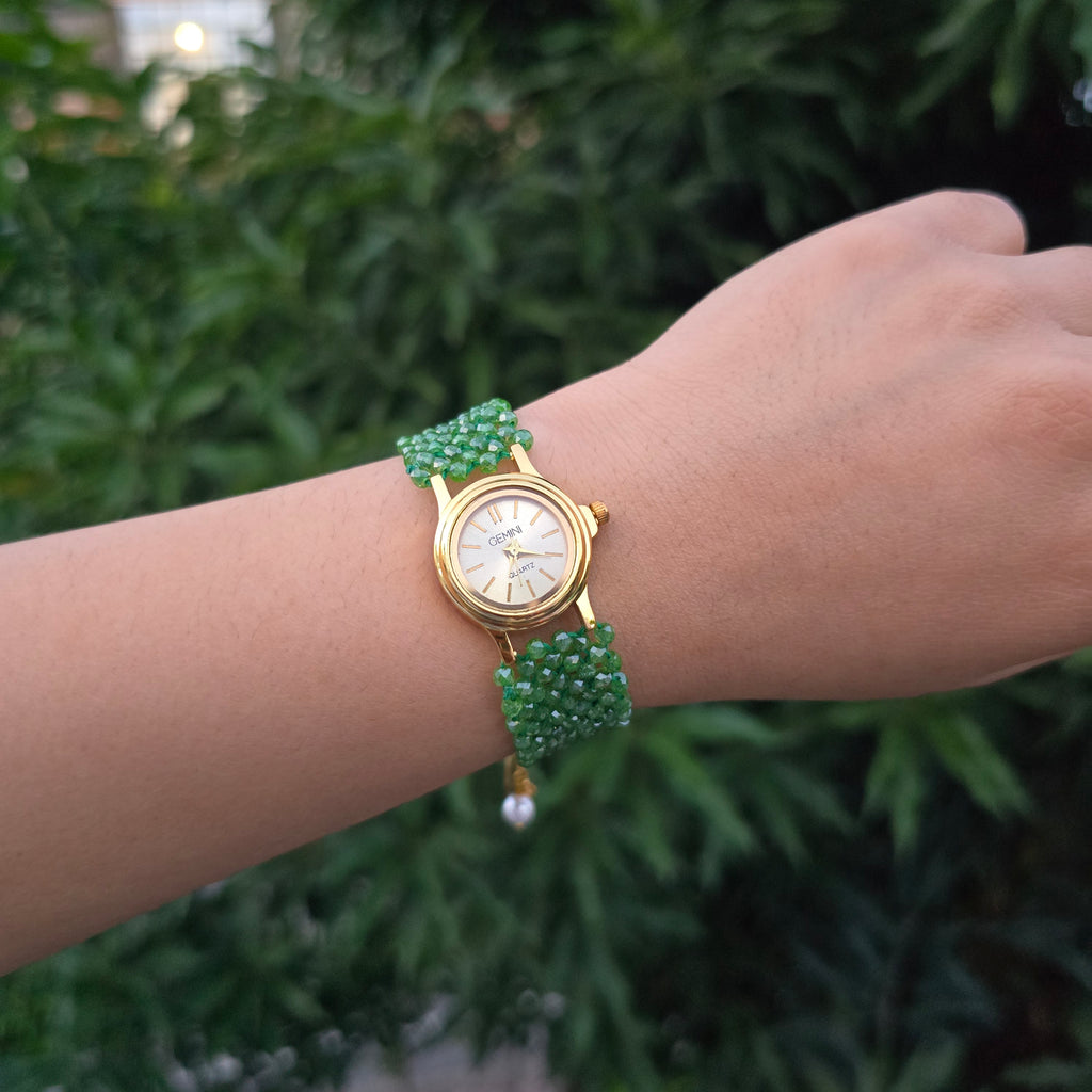 Green Beaded Watch