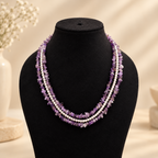 Uncut Amethyst and Pearls Necklace