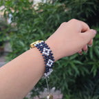Black and White Beaded Watch