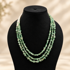 Uncut Aventurine and Pearls Necklace