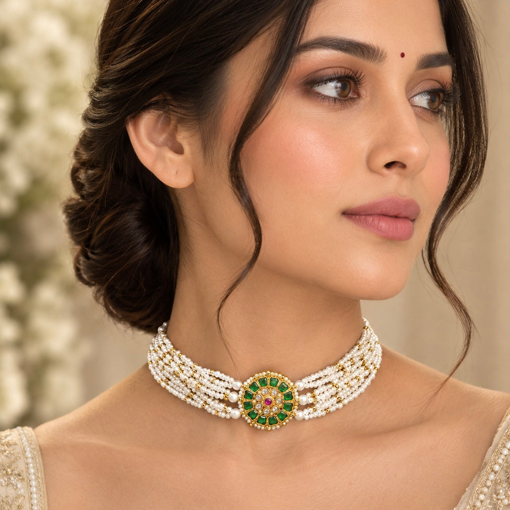 Jadau Kundan Pearls Choker