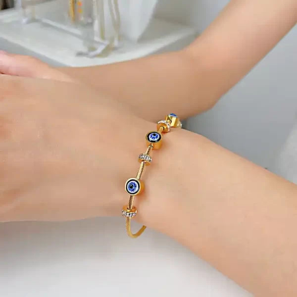 18K Gold Plated evil eye bracelet