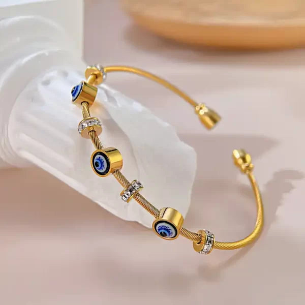 18K Gold Plated evil eye bracelet