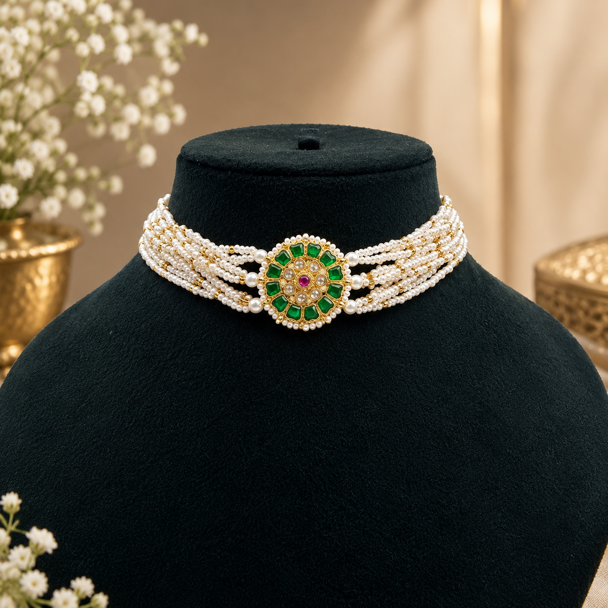Jadau Kundan Pearls Choker