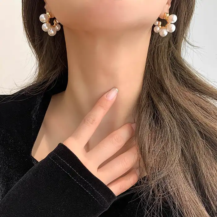 Statement Pearl Hoops