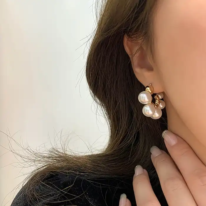 Statement Pearl Hoops