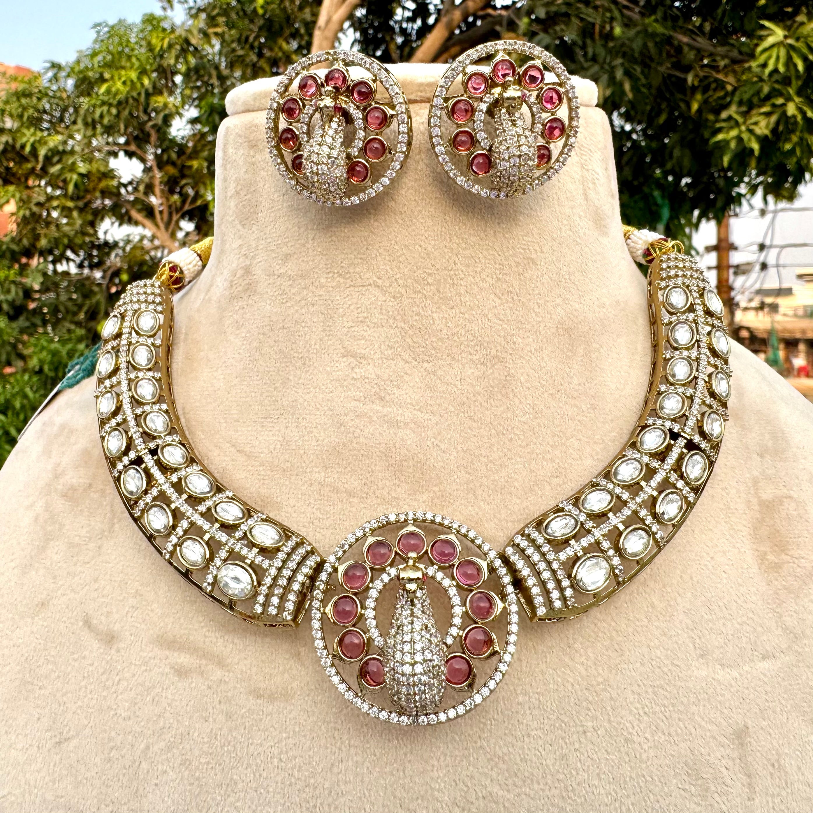 Mayura Hasli Set -Red