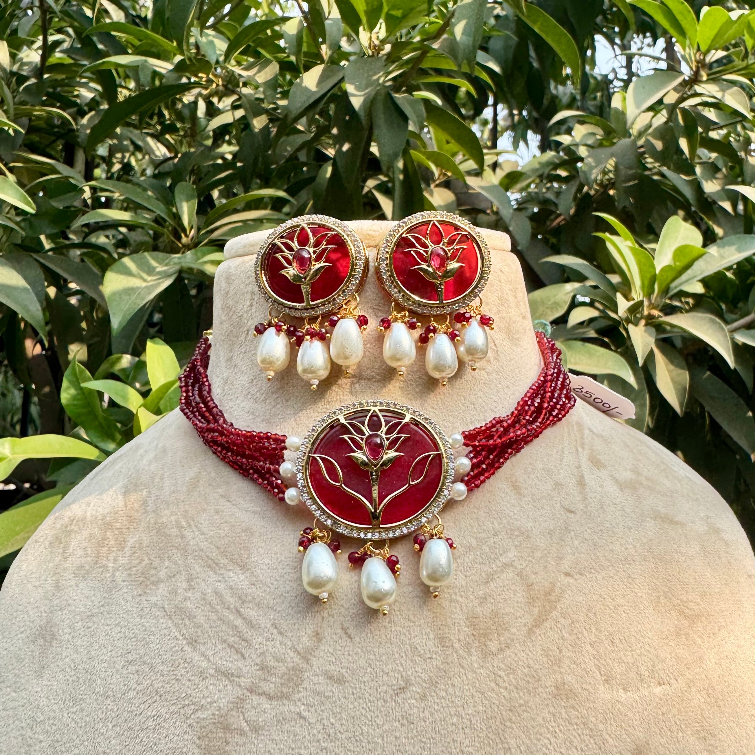 Gulbahar Choker Set - Red
