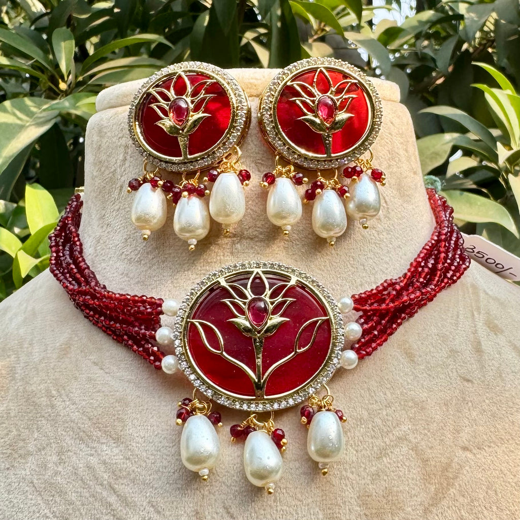 Gulbahar Choker Set - Red