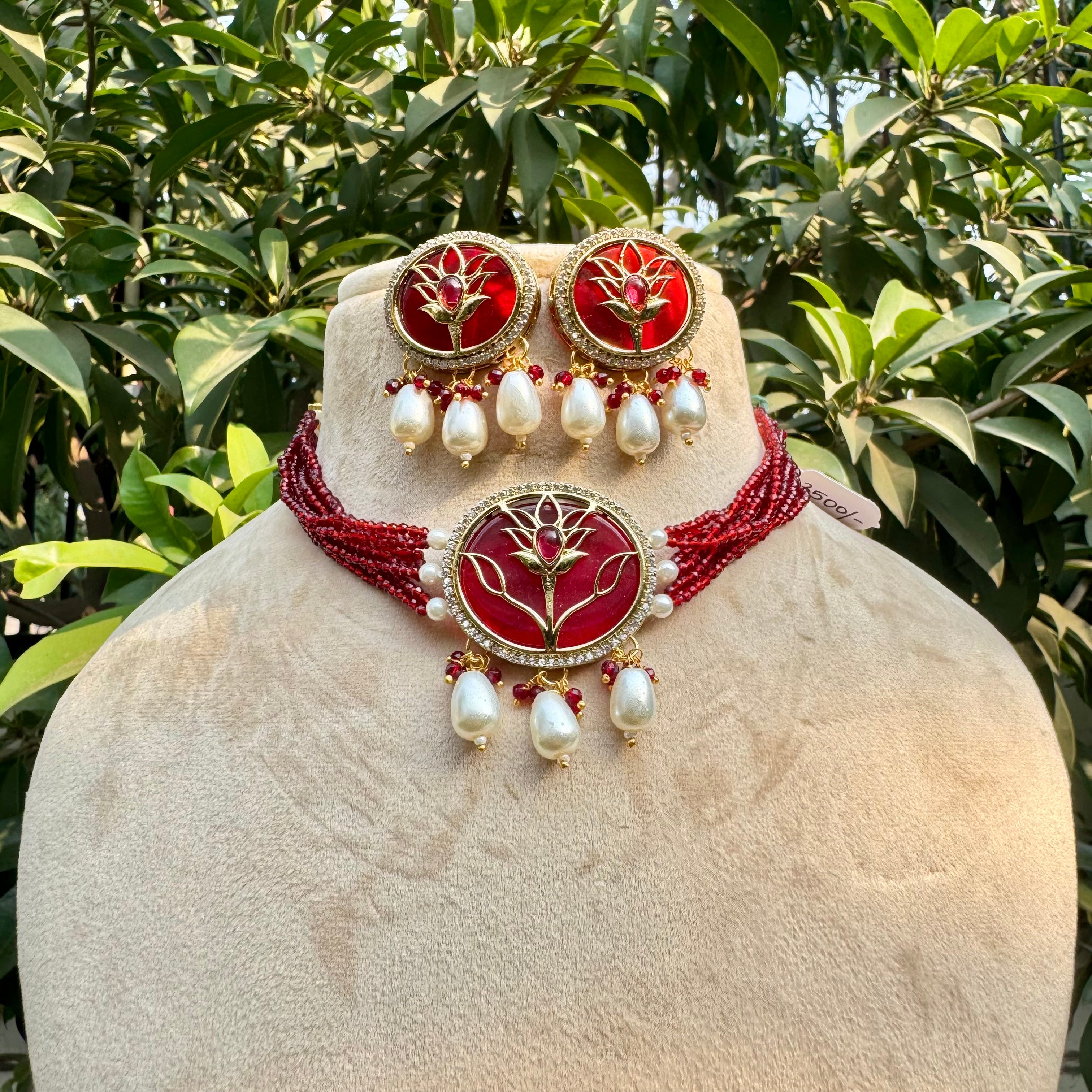 Gulbahar Choker Set - Red