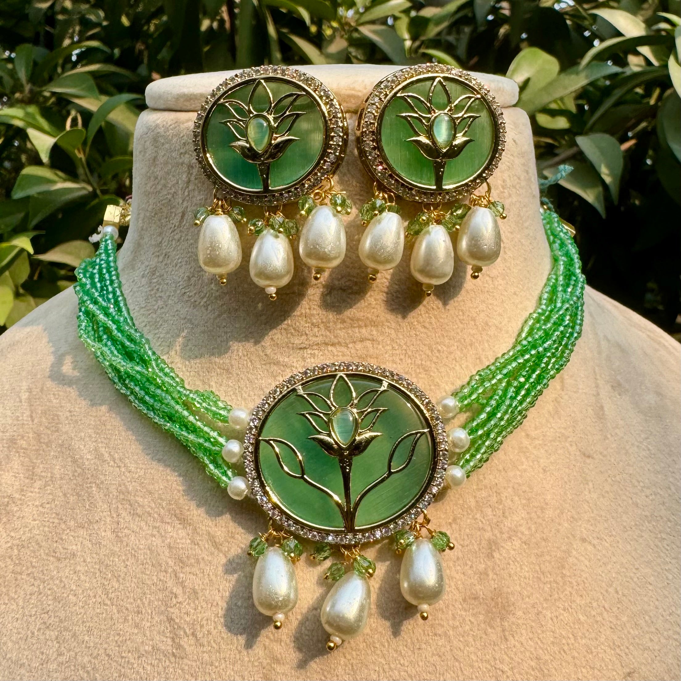 Gulbahar Choker Set - Green