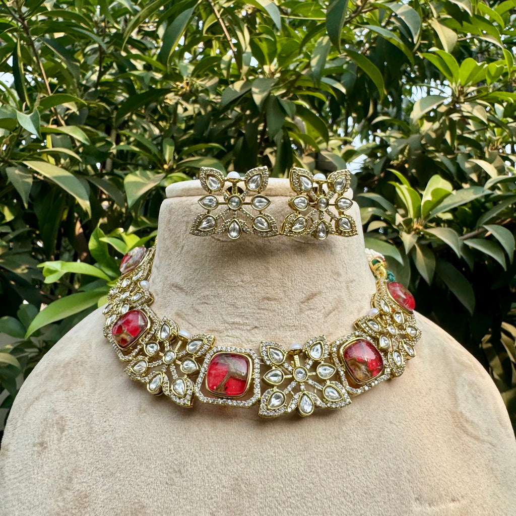 Regal Necklace Set - Red