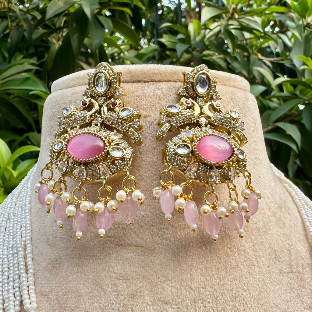 Mor Leela Necklace Set - Pink