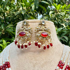 Mor Leela Necklace Set - Red