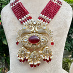 Mor Leela Necklace Set - Red