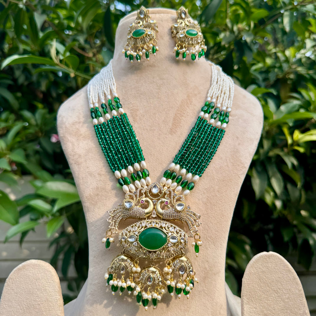 Mor Leela Necklace Set - Green