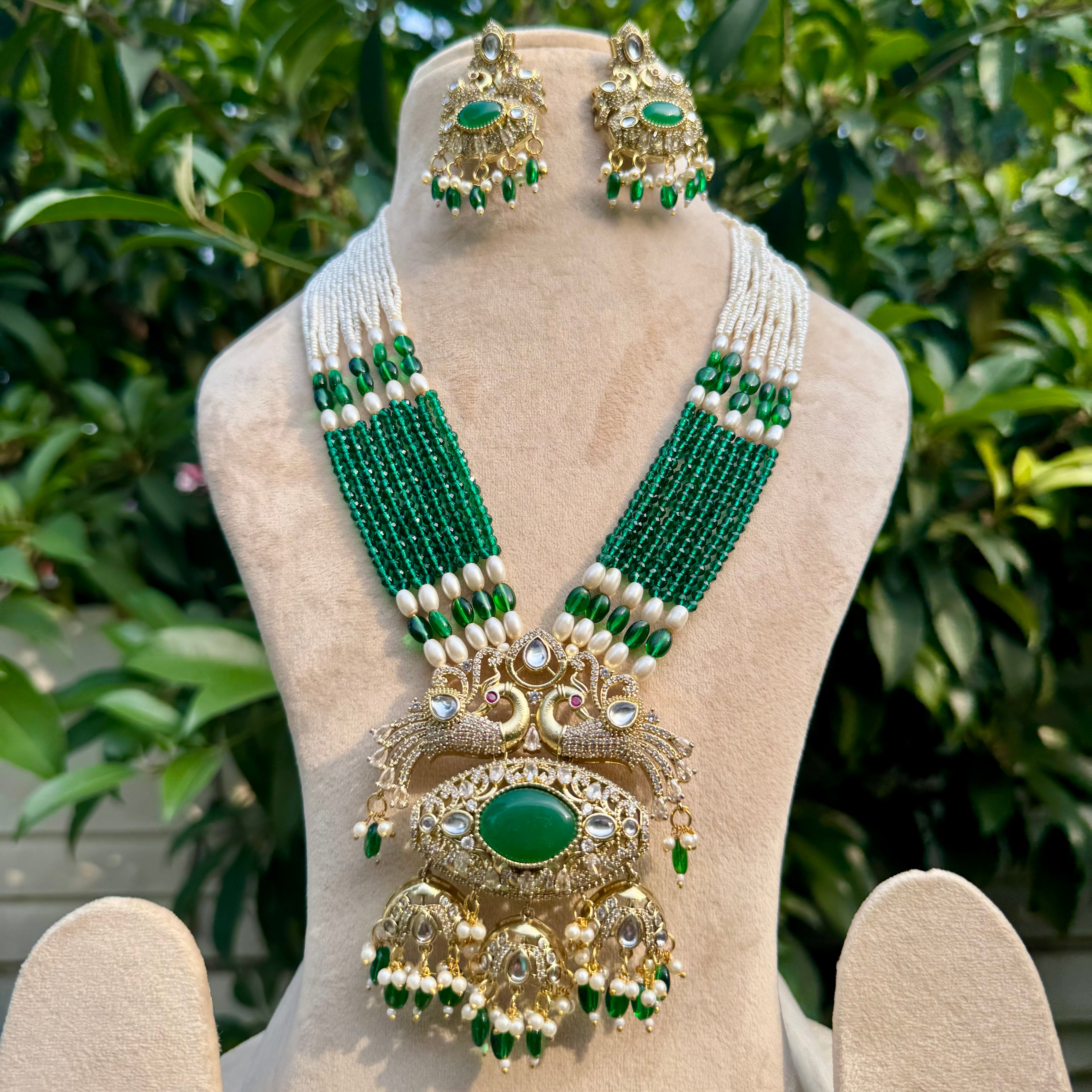 Mor Leela Necklace Set - Green