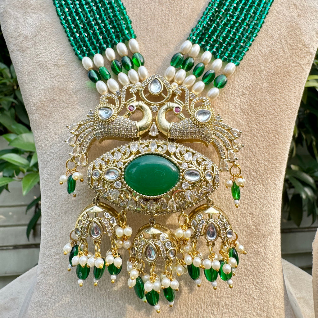 Mor Leela Necklace Set - Green