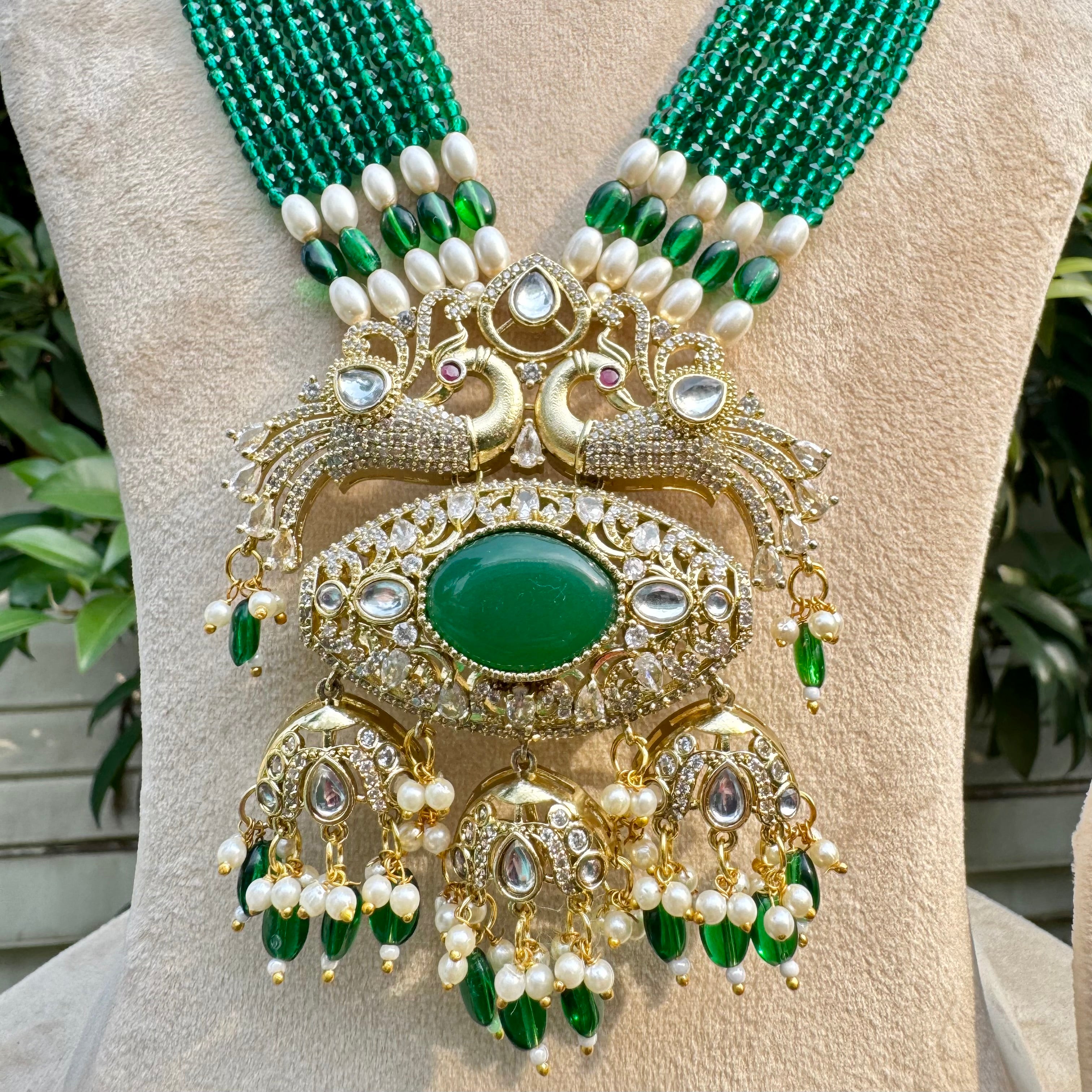 Mor Leela Necklace Set - Green