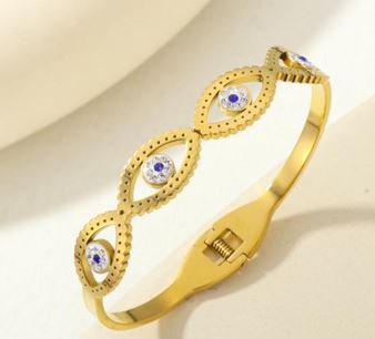 Stainless Steel Evil Eye Kada Bracelet